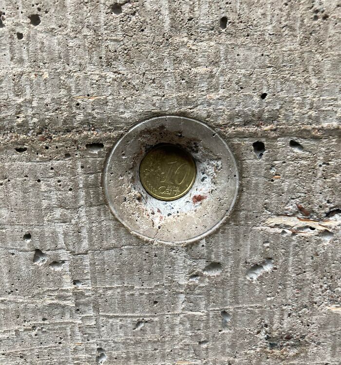 People Put 10 Cent Coins In These Construction Holes In Temppeliaukion Church, Helsinki