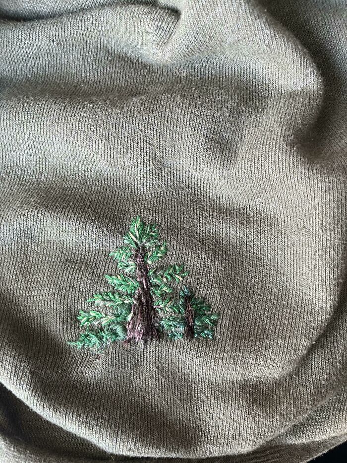 My Favorite Hoodie Had A Huge Tear In It So I Made My First Attempt At Visible Mending