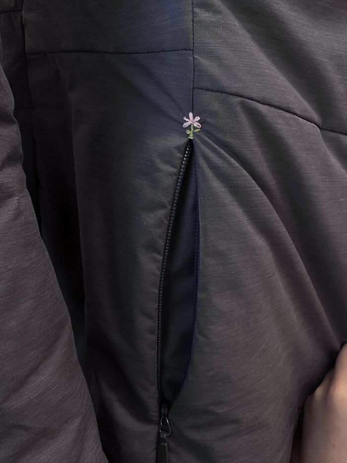 Fixed A Little Tear In My Winter Jacket With A Quick Flower