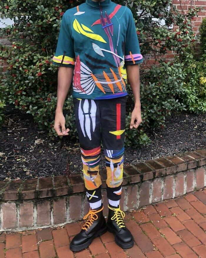 Patchwork Outfit I Made From Recycled Fabrics 