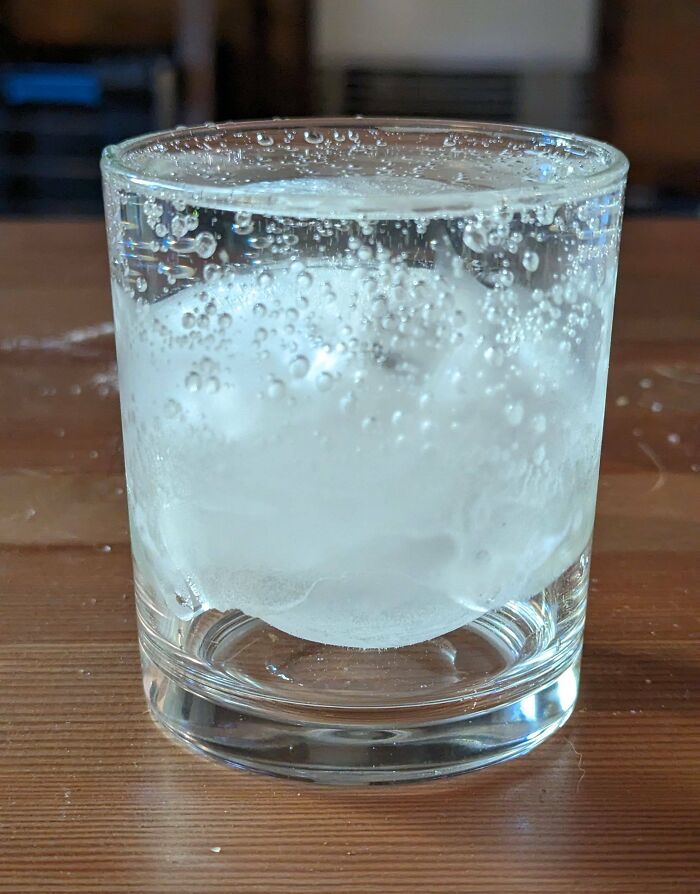 This Ice Ball So Perfectly Fits My Glass, It Forms A Seal, Keeping Liquid From Reaching The Bottom