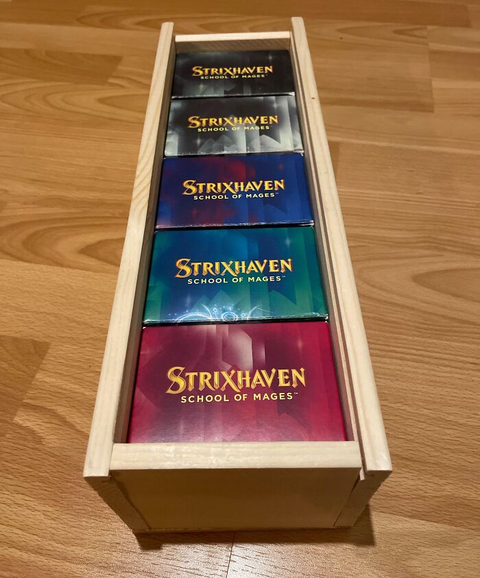 My Cards In A Random Wooden Wine Case