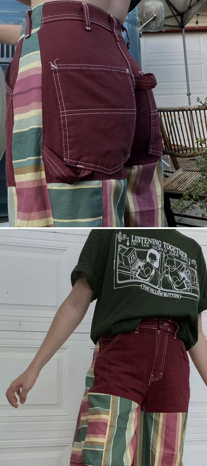 Thrifted These Pants That Didn’t Quite Fit, So I Visibly Altered Their Length / Width!