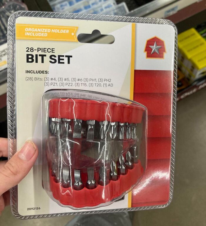 This Mouth-Shaped Container For A Set Of Drill Bits