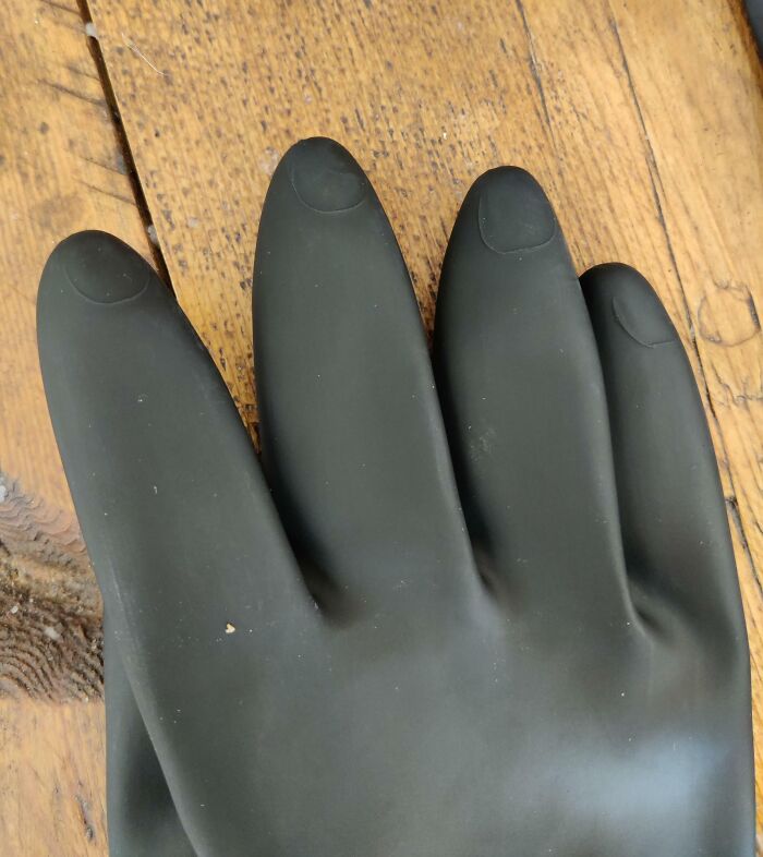 The Rubber Gloves I Bought Have Fingernails Printed On Them