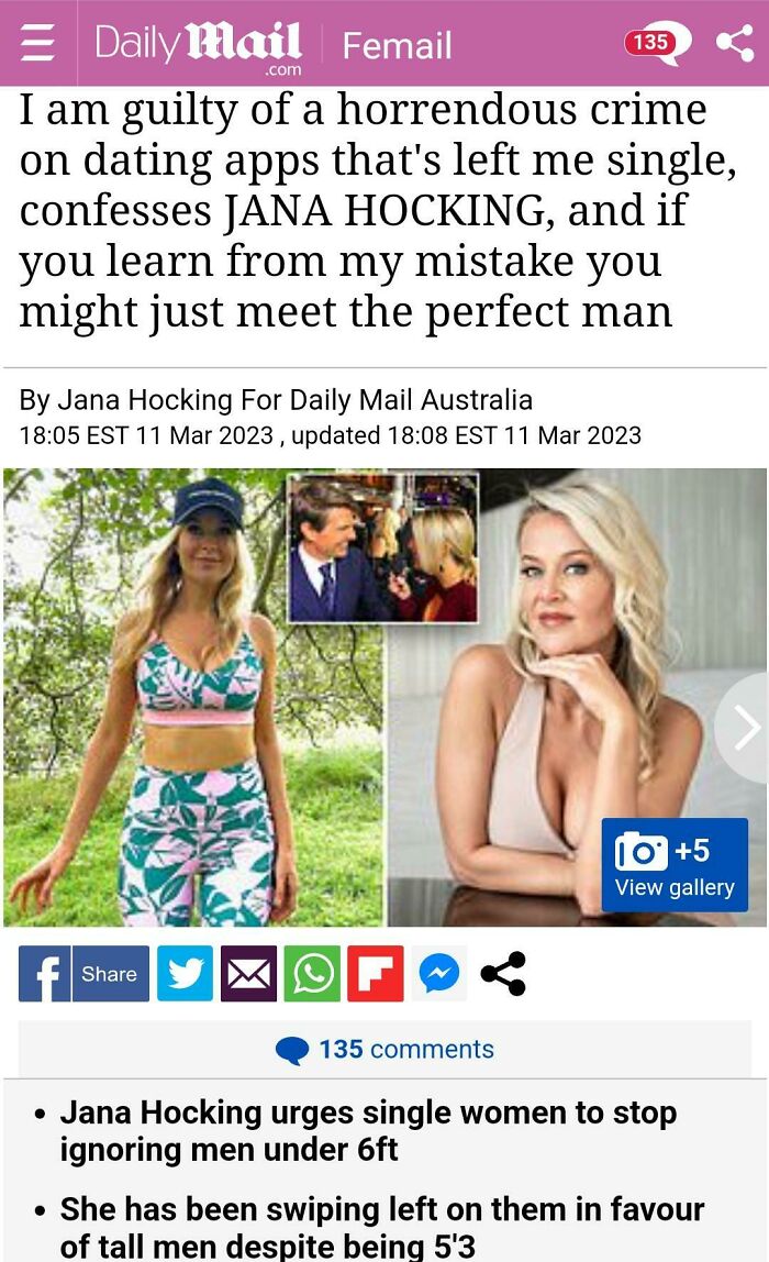 Ignoring Men Under 6' Has Left Her Single