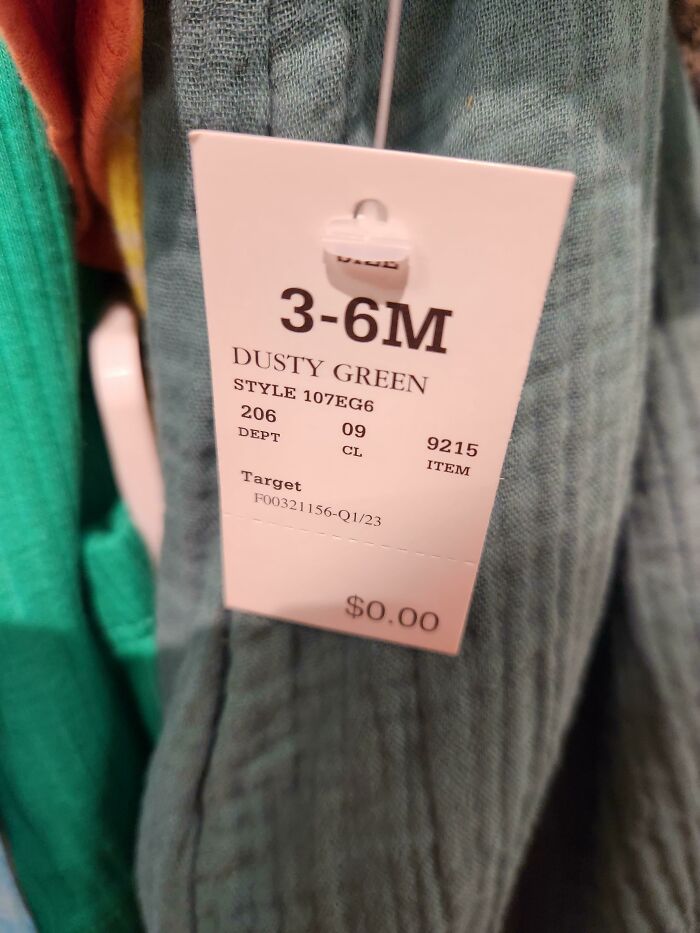 The Price Tag On This Baby Clothing At Target Is $0.00