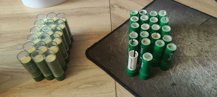 Out Of 40 "Empty" Tubes Of Lipbalm I Recovered 18 Full Tubes