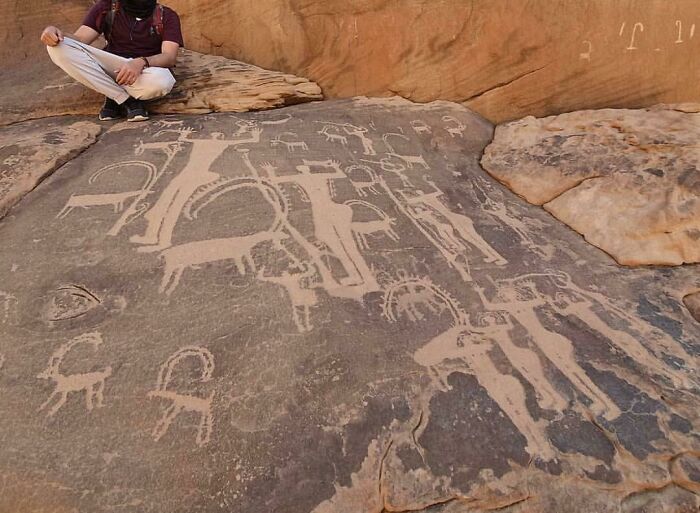 This Archaeological Wall Of Engravings I Found While Hiking