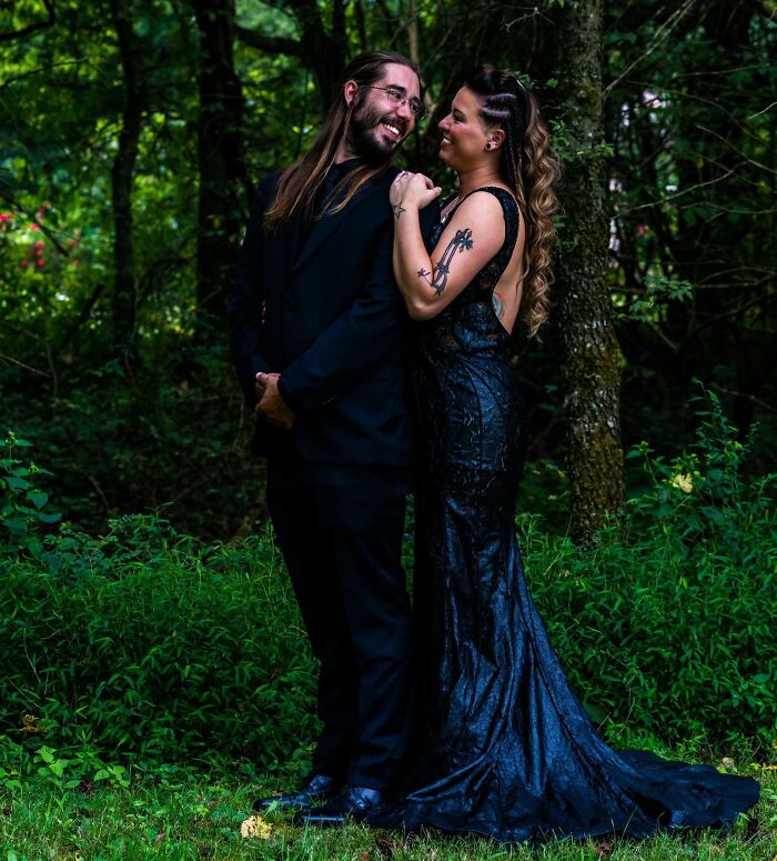 Black Wedding Dress Is The Move. So Happy In Love With My Metal Man