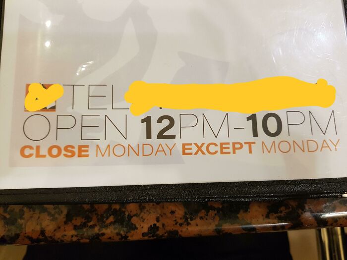 Close Monday Except Monday