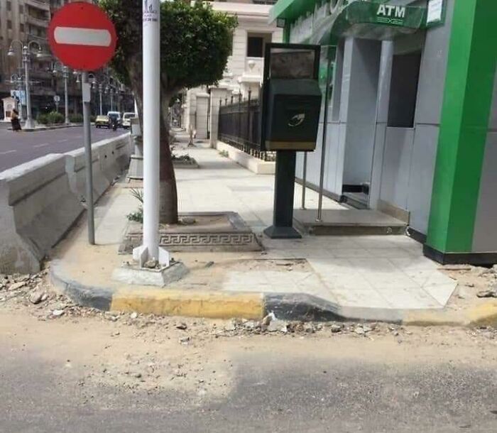 Thanks To The Ramp People With Disability Now Can Access The Curb, Make A 360° Turn And Leave