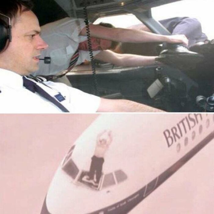 En 1990, un accidente provocó que un capitán de British Airways fuera succionado hasta la mitad de la cabina. La tripulación lo retuvo durante 20 minutos mientras el copiloto realizaba un aterrizaje de emergencia. El piloto sobrevivió y se recuperó por completo