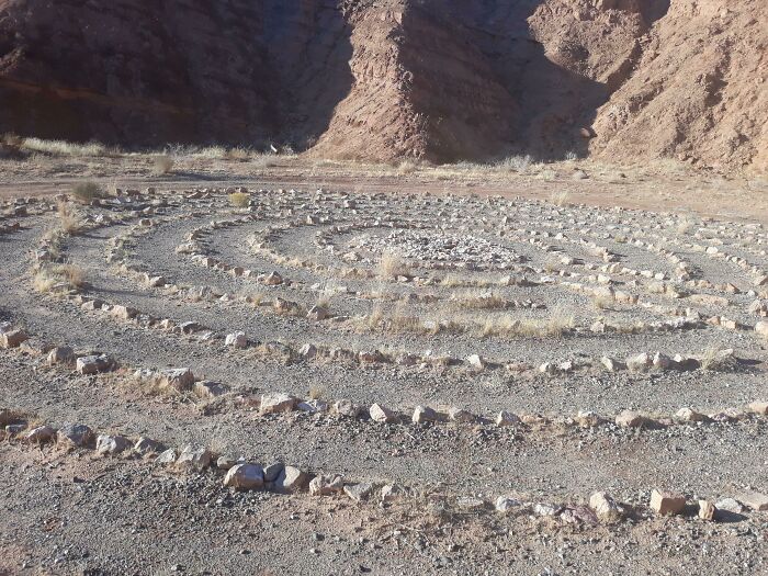 Spiral Made Out Of Rocks In The Desert