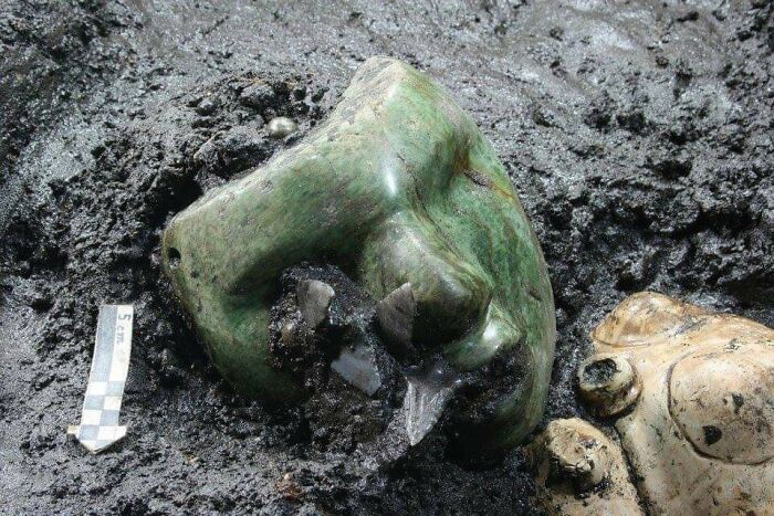 2000-Year-Old Green Serpentine Stone Mask Found At The Base Of Pyramid Of The Sun, Teotihuacán, Mexico