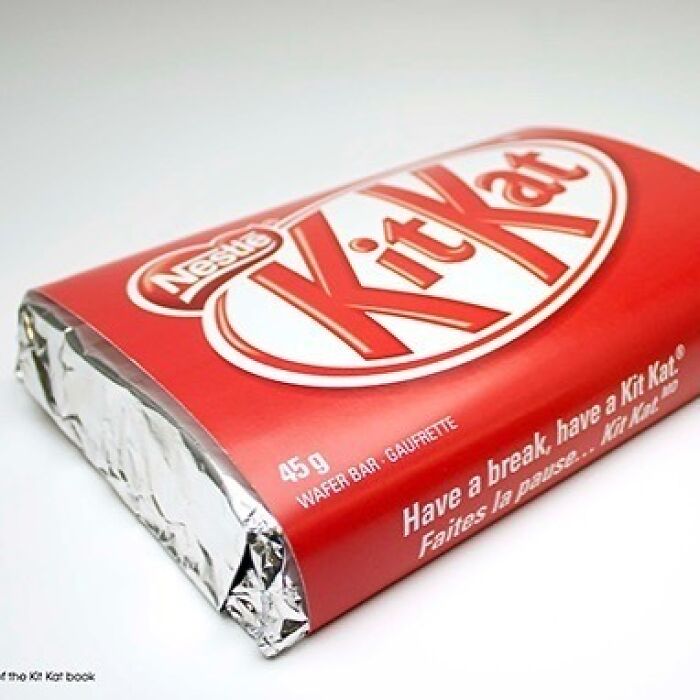 Antes los kitkats venían envueltos en papel de aluminio