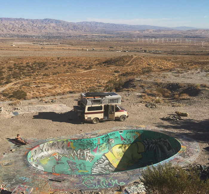 I Did Not Just Find Al Capone’s Old Hideout In The Desert. I Just Skated Al Capone’s Old Pool? I️ Love Living In My Van