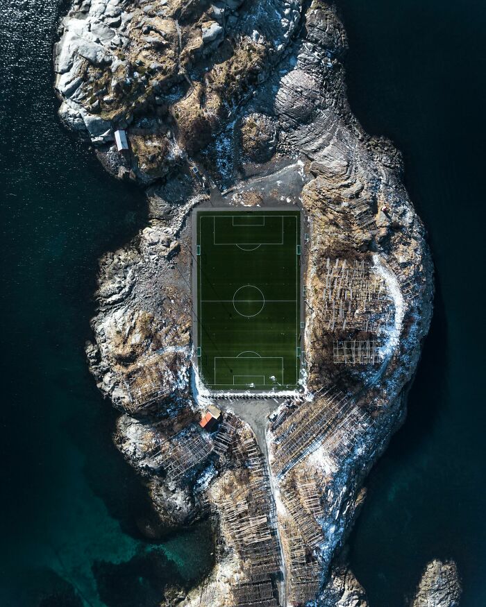 Maybe The Most Beautiful Soccer Stadium In The World? Henningsvaer, Norway