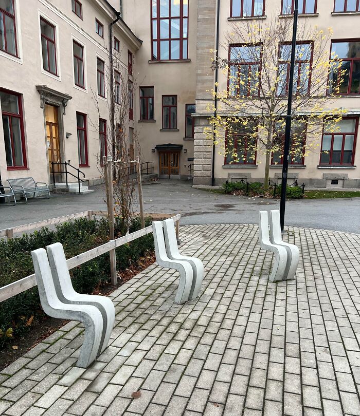 Saw These Ultra-Minimalist Public Chairs