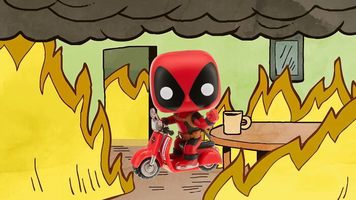 Deadpool On A Scooter