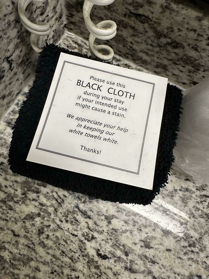 This "Black Cloth" In The Hotel Bathroom