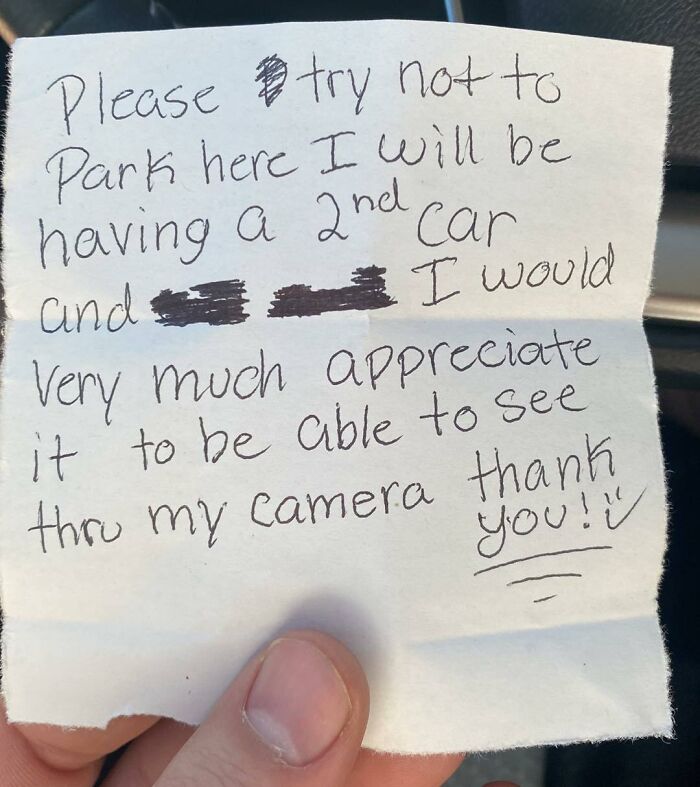 Neighbor Moved In A Week Ago. This Morning I Found This Note On My Car (It's Public Street Parking)