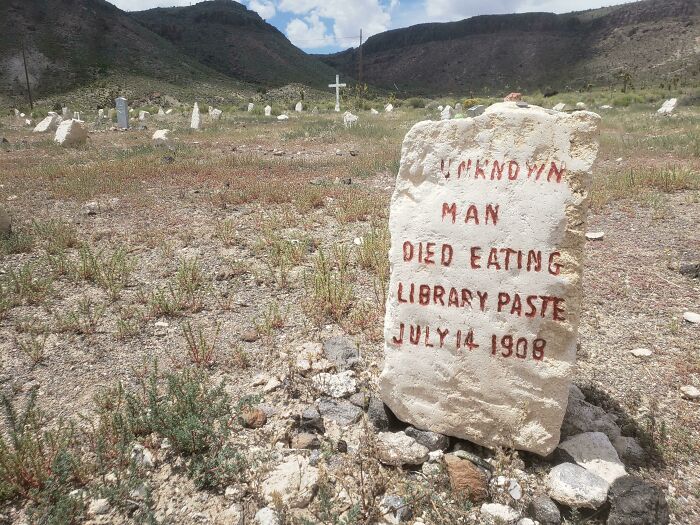 Grave Of An Unknown Man Who Died Eating Library Paste. Goldfield Nevada Pioneer Cemetery