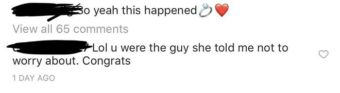Girl From High School Got Engaged. Her Ex Commented On Her Fiancé’s Picture