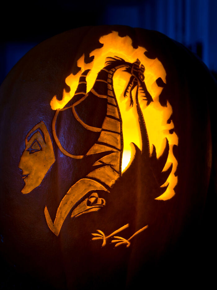 I Was Proud Of My Maleficent Pumpkin Carving