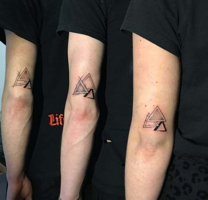 Triangle matching family tattoo