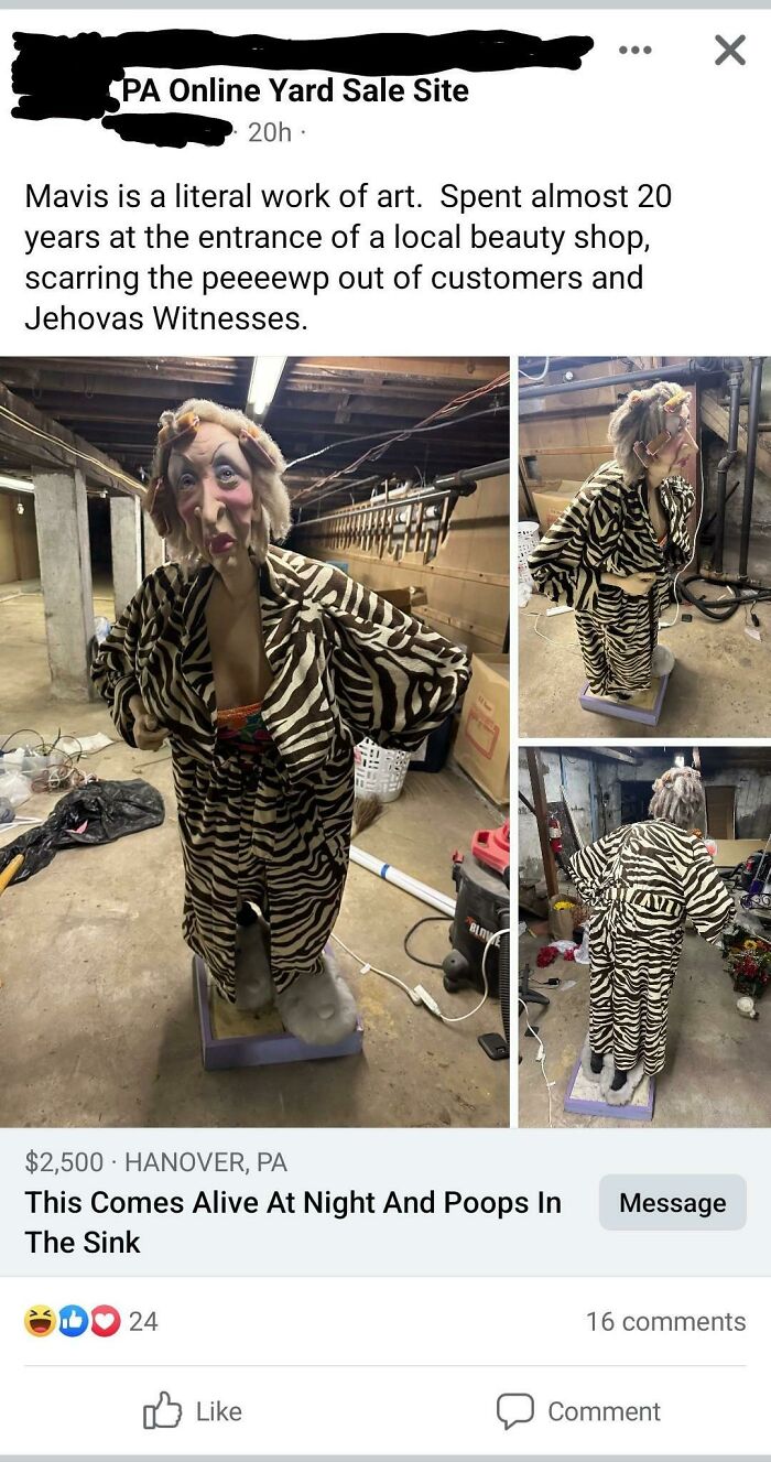 "This Comes Alive At Night And Poops In The Sink" For Only $2,500