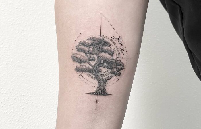 Family tree arm tattoo