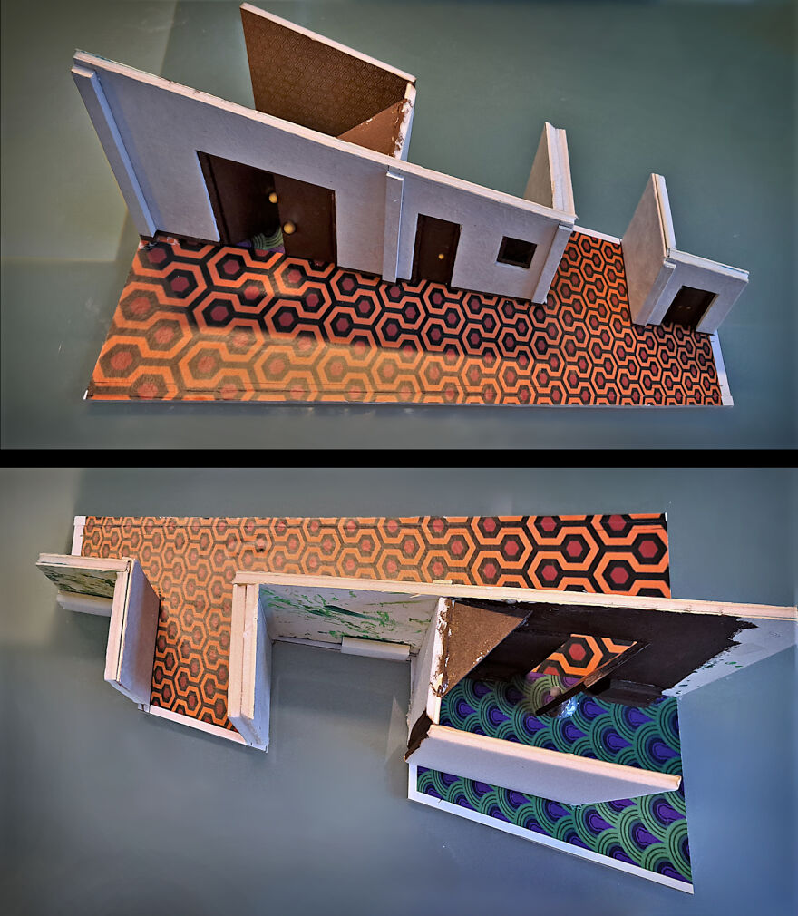 I Recreated The Famous Hallway Out Of Stephen King's "The Shining" As A Book Nook I Recreated The Famous Hallway Out Of Stephen King's "The Shining" As A Book Nook