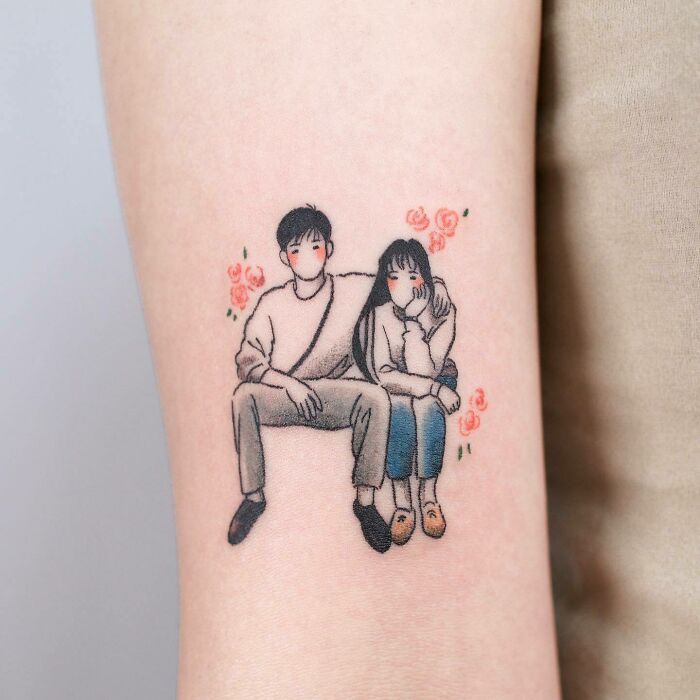 Couple family arm tattoo