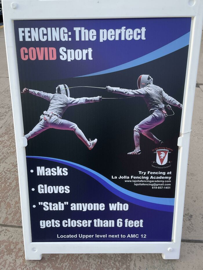 Sign Posted Outside A Fencing Academy!