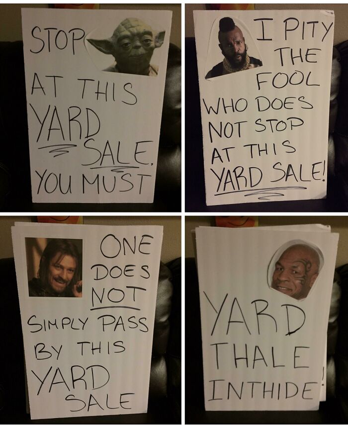 These Were Signs I Made For A Yard Sale Back In 2017