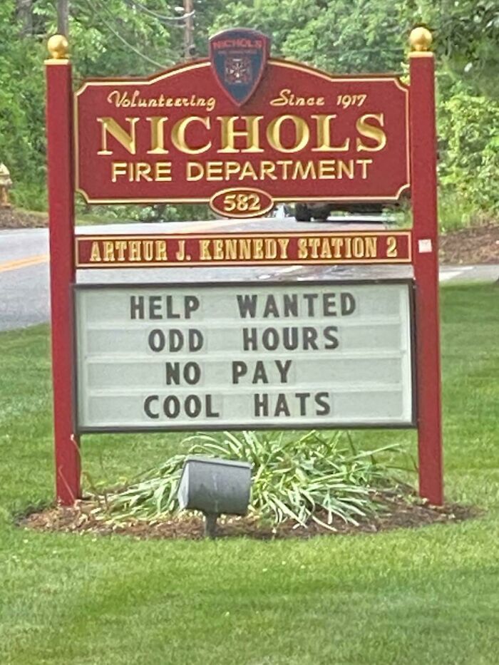 This Volunteer Fire Department Sign Near My House