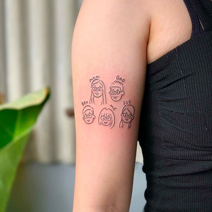 Family members arm tattoo