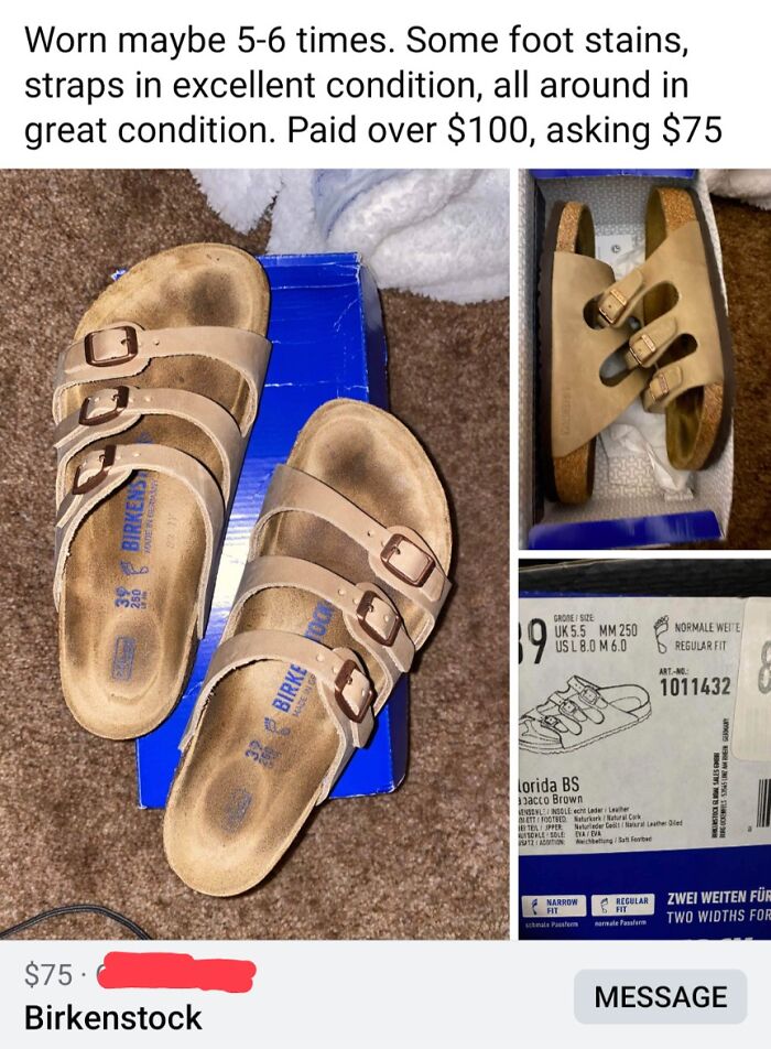 Only $75 With "Some Foot Stains"