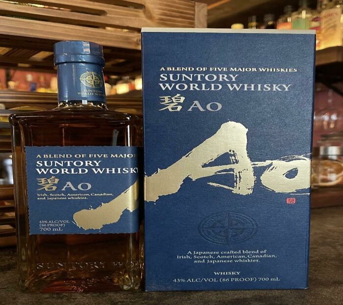 AO Suntory Whisky Bottle Label And Box