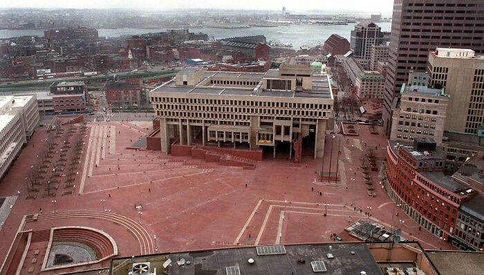 Boston City Hall, A Building So Monstrously Ugly That The Mayor Of Boston Cried "What The Hell Is That" Upon Seeing The Model Of It, It Also Got Voted The Ugliest Building In The World That's How Bad It Is