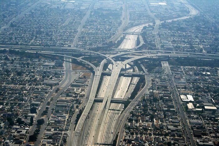 The Largest Stack Interchange In North America, Entire LA Neighborhoods Were Destroyed