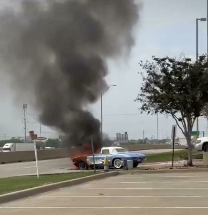Corvette On Fire. Plano Texas 5/24/2023