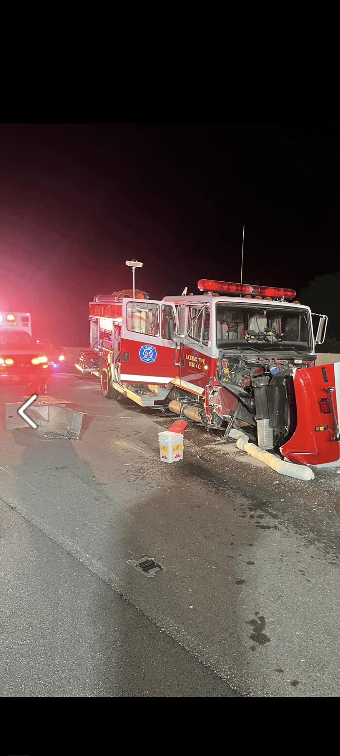 Car Crashes Into Fire Truck Responding To Another Crash