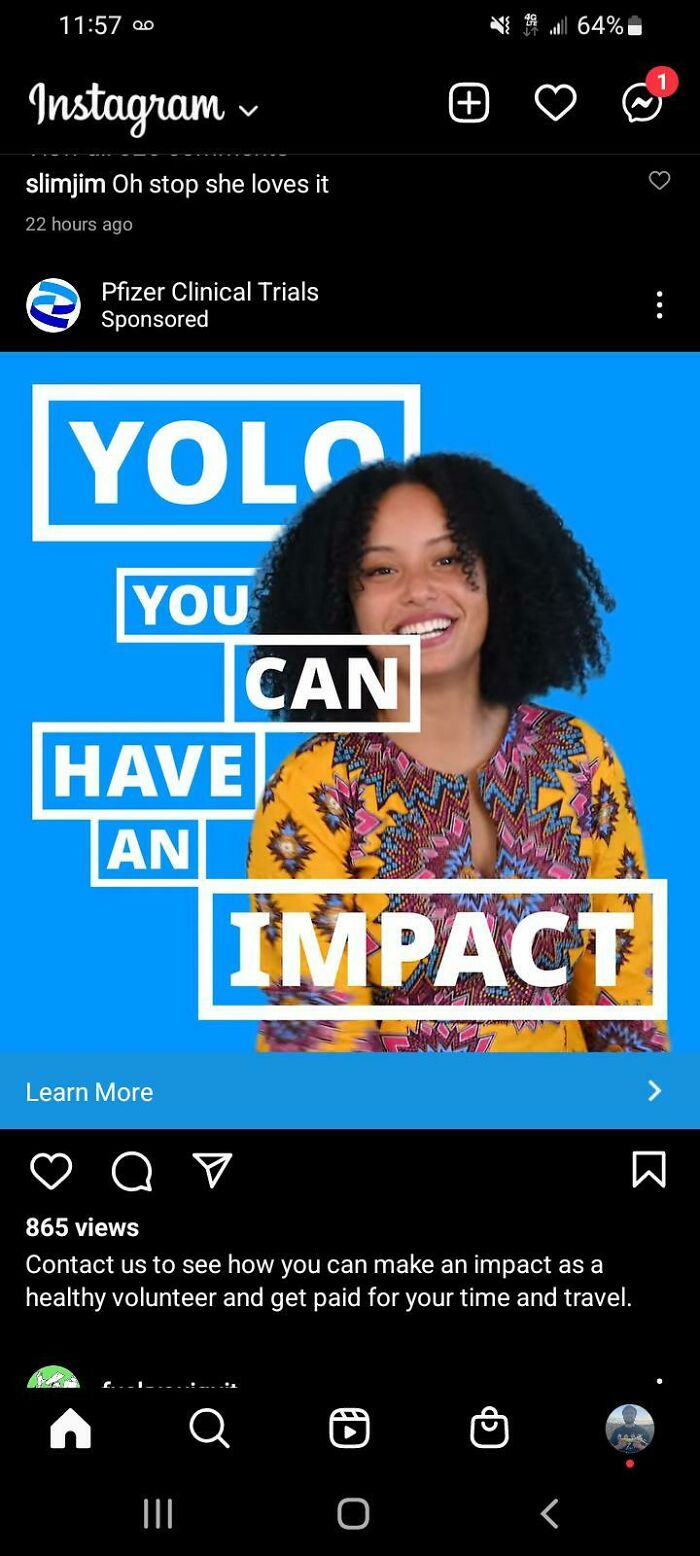 Pfizer Campaign To Recruit Drug Testers Has Been "Yolo"