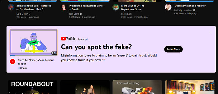 Sure Would Be Easier To Spot The Fake With Down-Votes, Youtube
