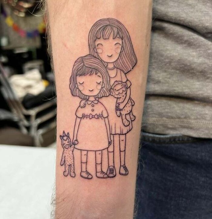 mother and daughter arm tattoo