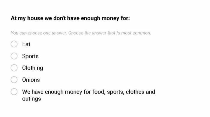 This Questionnaire At A School