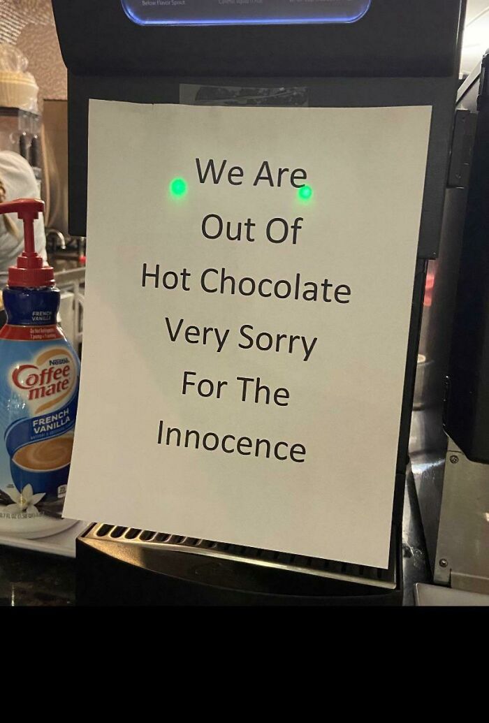 The Hot Chocolate Machine At My Dinning Hall Has Lost Its Innocence