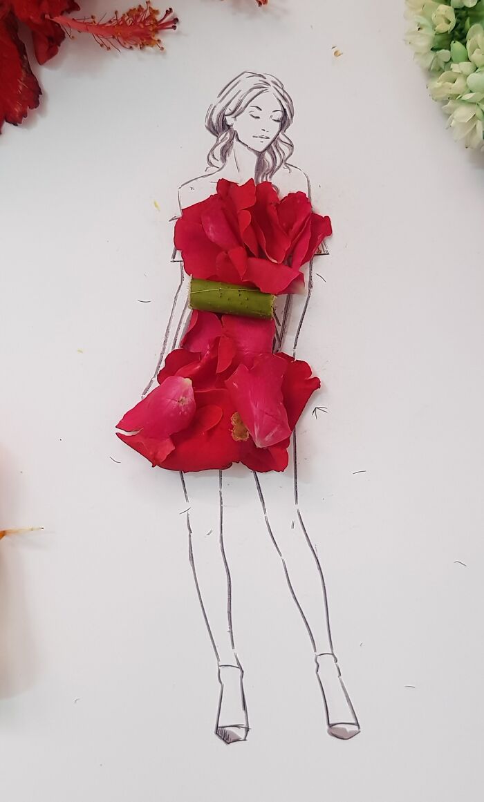 37 Dresses That I Made Out Of Flower Petals, Leaves And Stems For These ...